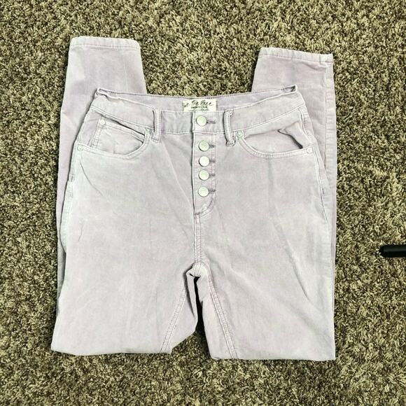 We The Free Sun Chaser Button Fly High Waist Lavender Cords 26 - Picture 2 of 11